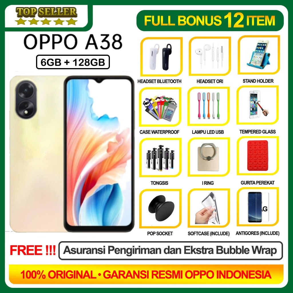 OPPO A38 & A18 6/128 4/128 GB RAM 6GB 4GB ROM 128GB GARANSI RESMI