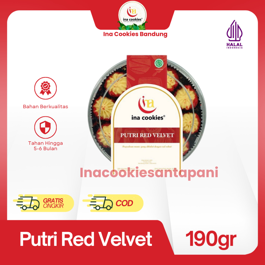 

Ina Cookies Kue Kering Premium Putri Red Velvet Toples Reguler