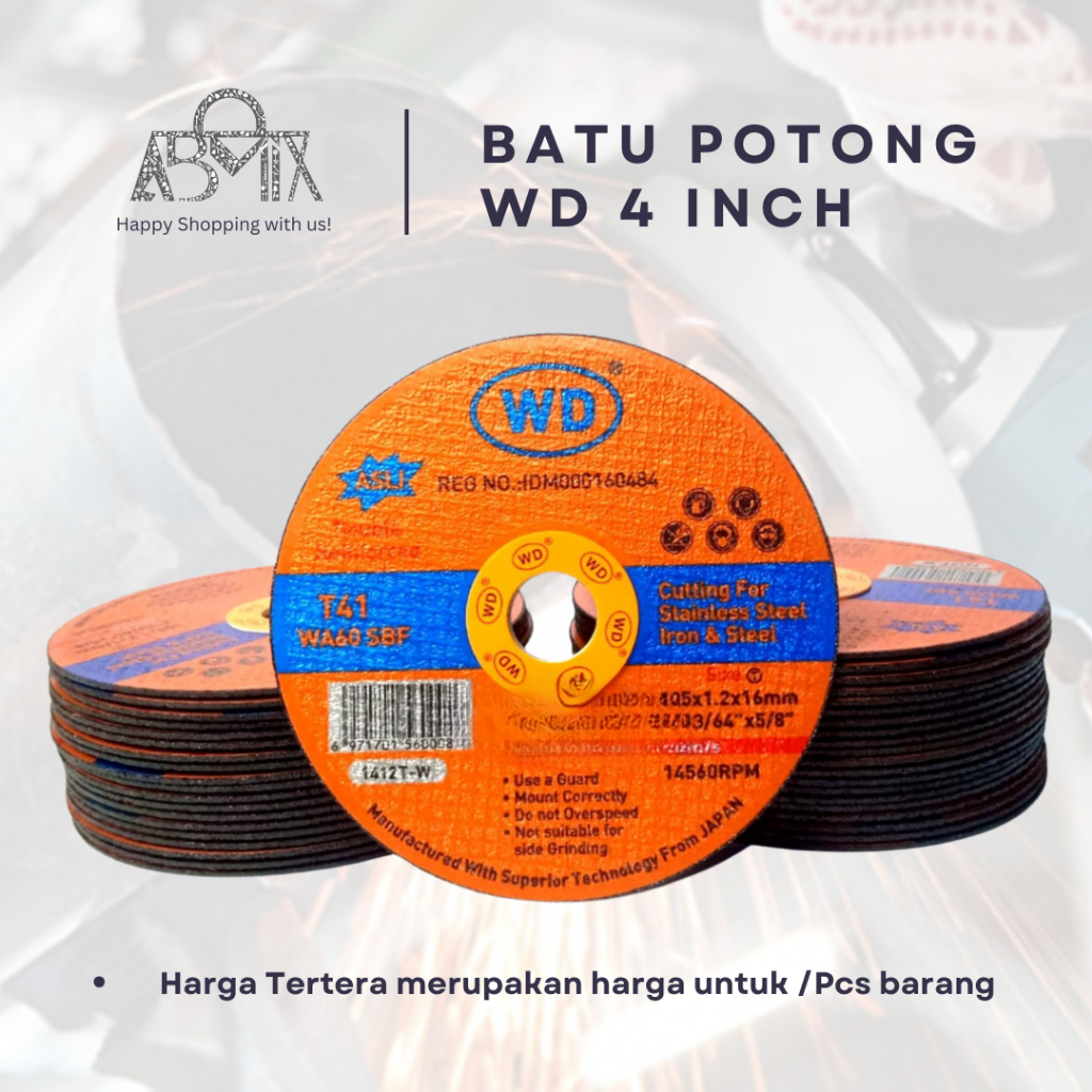 Mata Gerinda Potong Besi WD 4” WA 60 SBF  Potong Besi WD Original