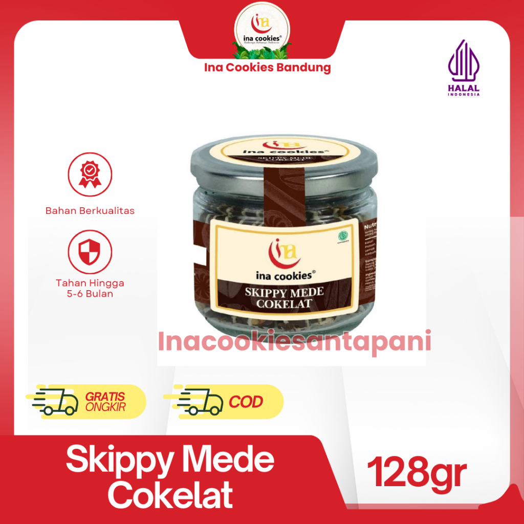 

Ina Cookies Toples Kue Kering Skippy Mede Coklat JAR