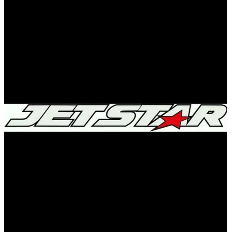 stiker sticker jetstar jet star logo simbol lambang mark emblem grill gril dril rambang jet star jet