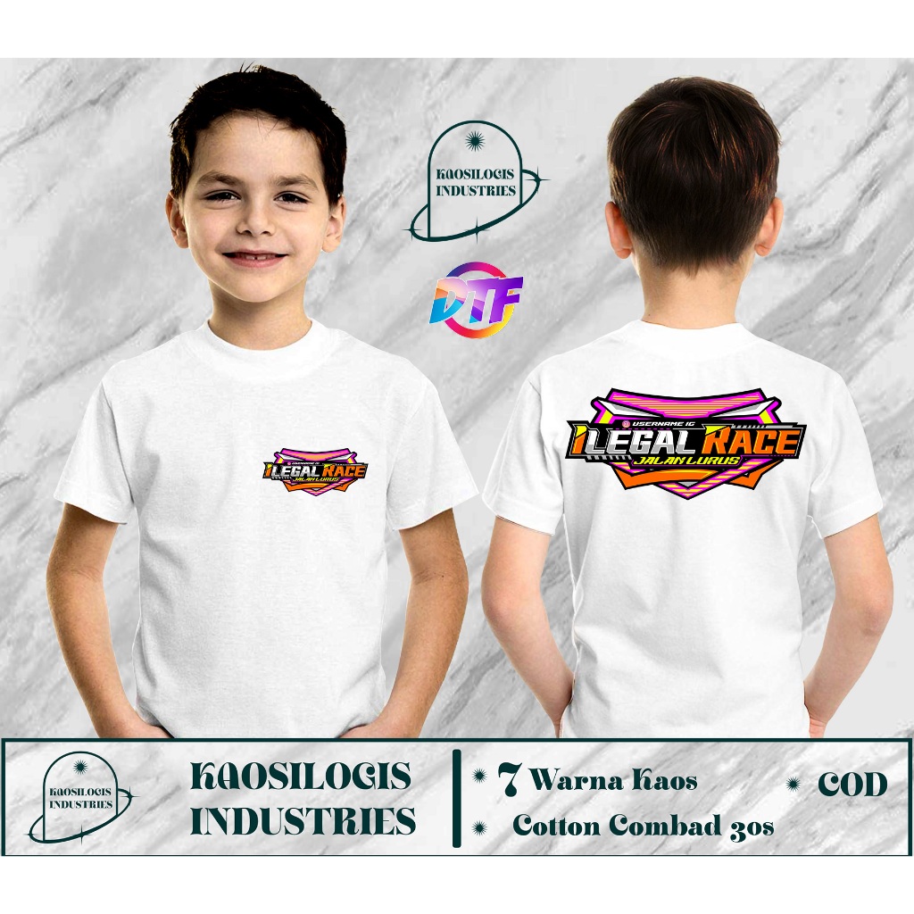 Kaos Anak Baju Ilegal Race Free Nama IG Racing Culture Terbaru 2023