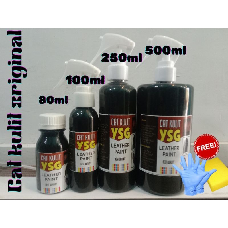 

cat kulit asli warna hitam,cat untuk semua bahan kulit asli,isi 80ml,100ml,250ml dan 500ml