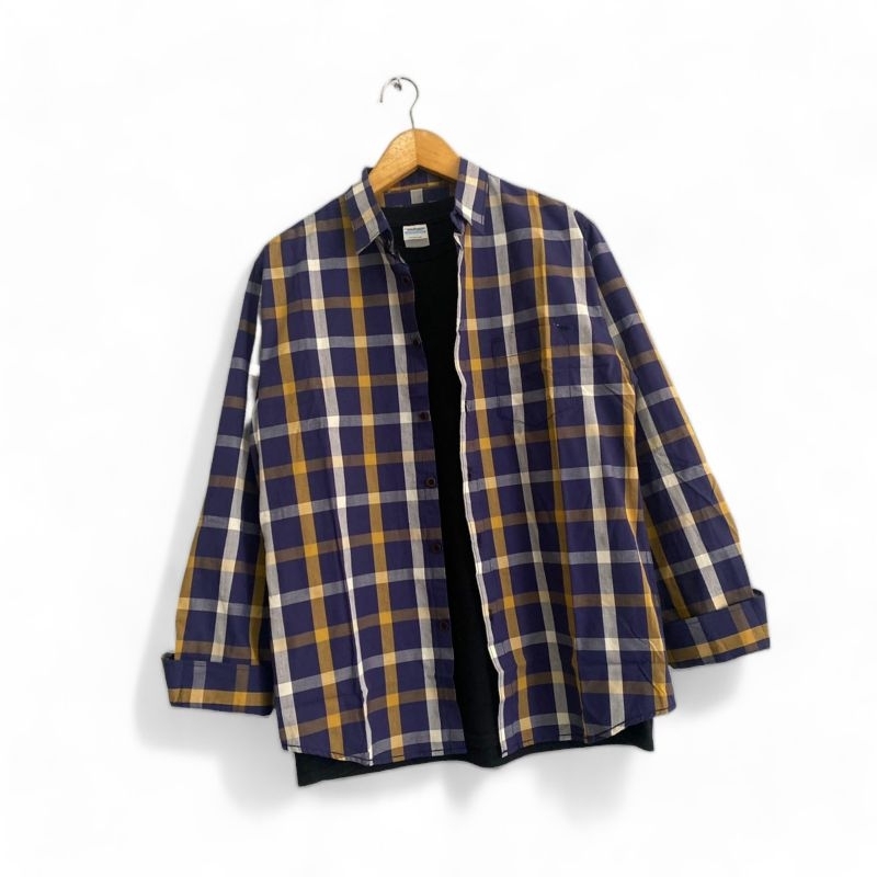 KEMEJA SLIMFIT PRIA LENGAN PANJANG ZARA MAN TRENDY / KEMEJA PRIA CASUAL MOTIF KOTAK-KOTAK / KEMEJA K