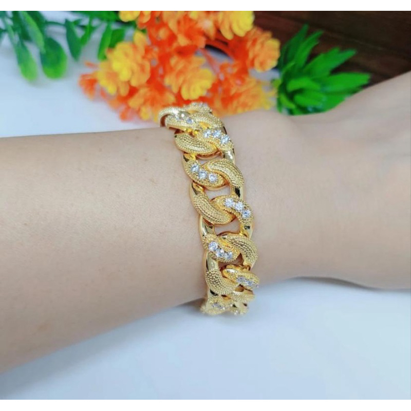 Gelang Rantai Wanita Perhiasan Xuping Titanium Lapis Emas