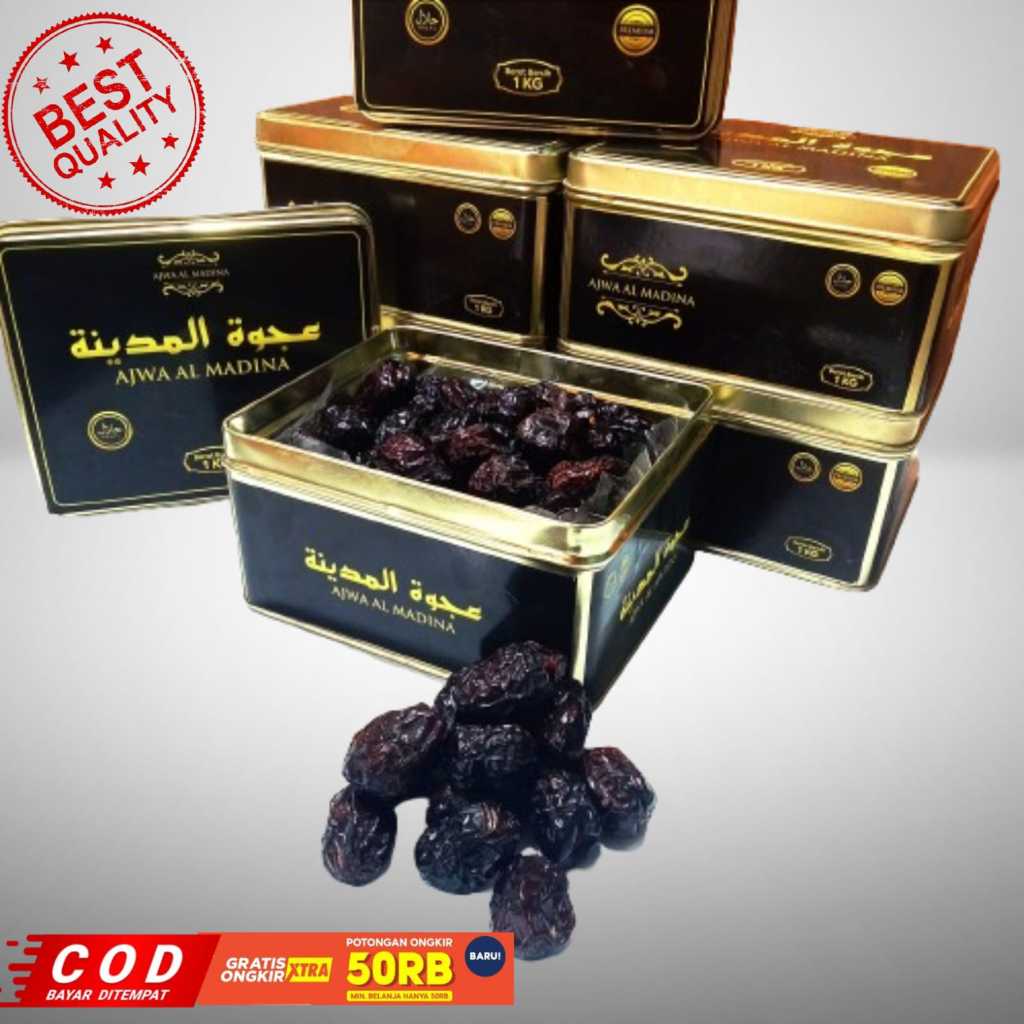 kurma Ajwa Jumbo Kemasan Kaleng Ajwa PREMIUM 1KG