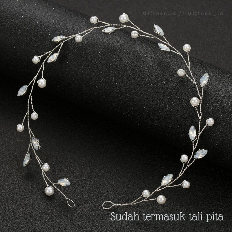 Headpiece Mutiara / Bando Hijab Pengantin