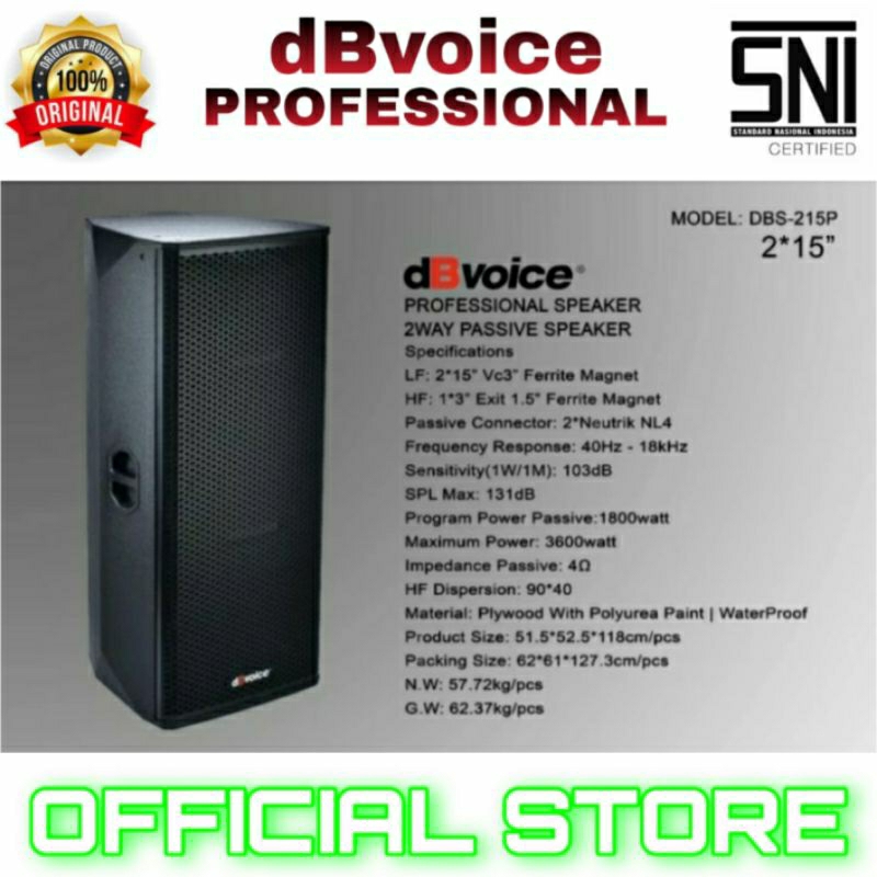 speaker pasif 15 inch db voice dbs 215p original speaker passive 15 inch