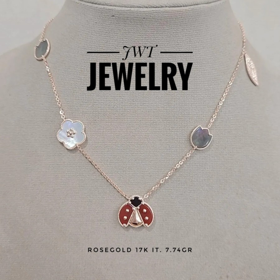 KALUNG KOYE EMAS FASHION KEPIK KUMBANG BUNGA TULIP BUNGA PLUM BLOSSOM VC