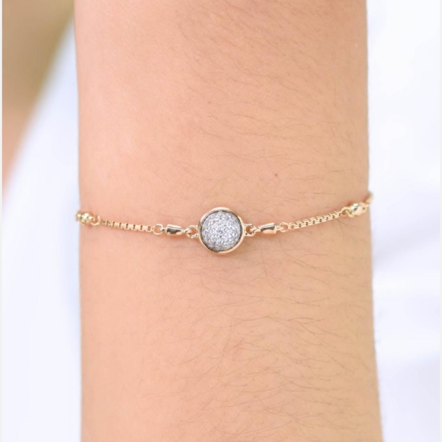GELANG TANGAN SERUT EMAS SANDRA DEWI GOLD TRUE COLORS CHARM BULAT MATA2
