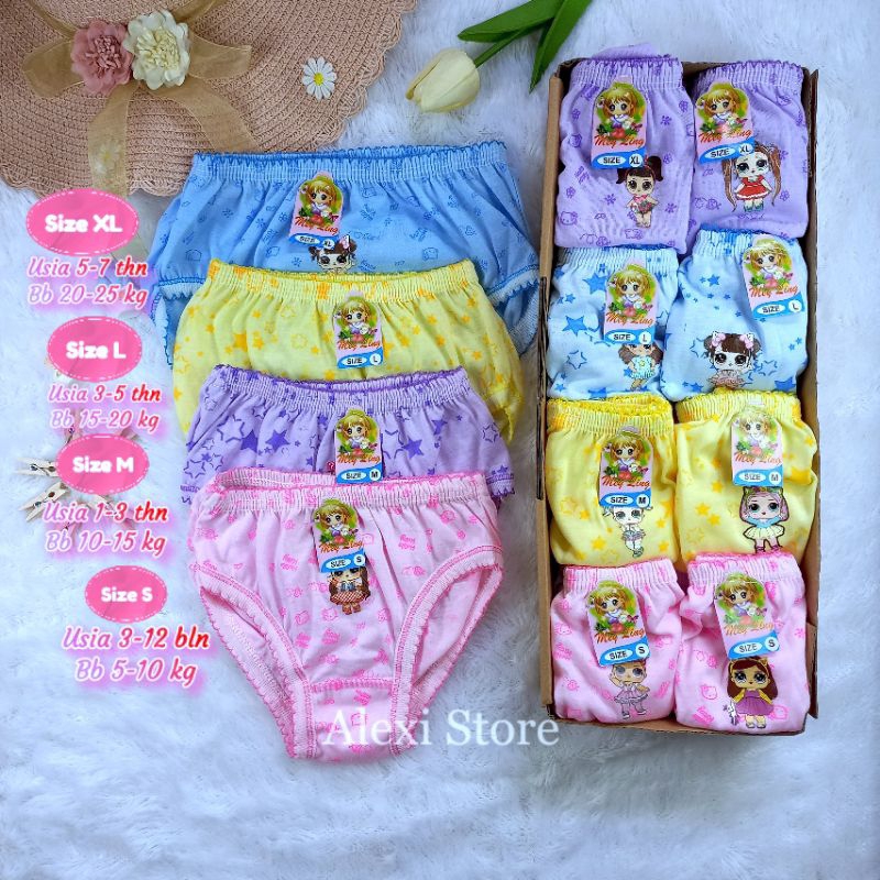 Celana Dalam Anak Perempuan Lusinan Usia 0-7 tahun CD Clana Dalem Bocah Bayi Balita TK Paud SD Cewek