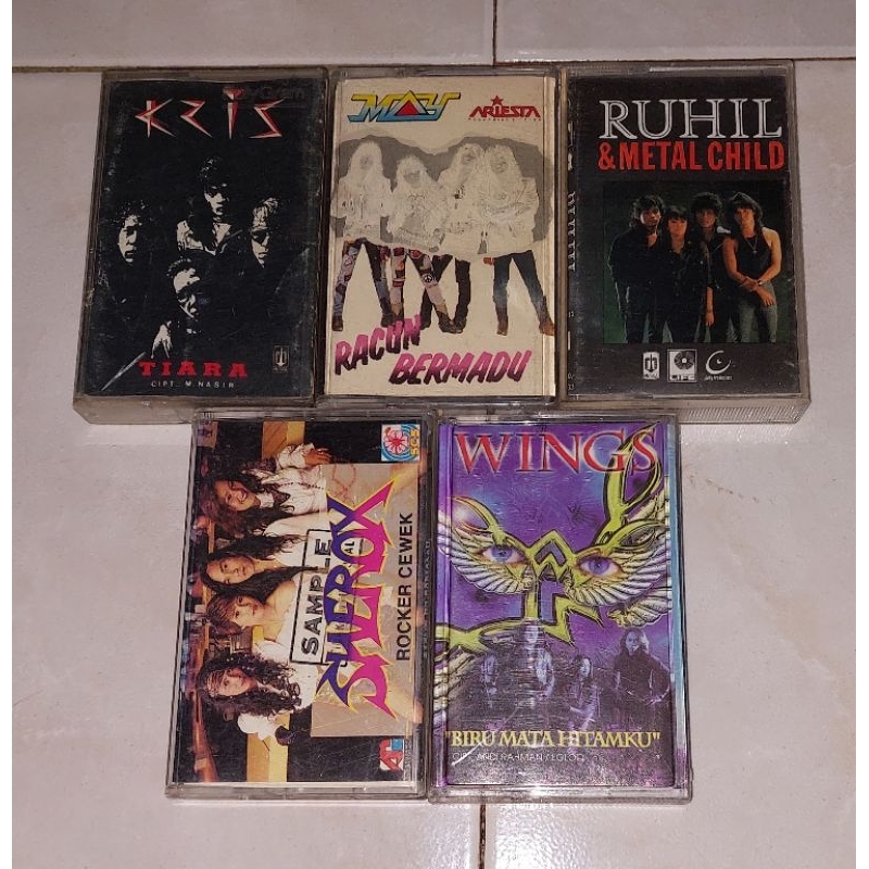 kaset Malaysia original KRIS, MAY, RUHIL & METAL CHILD, SHEROX, WINGS