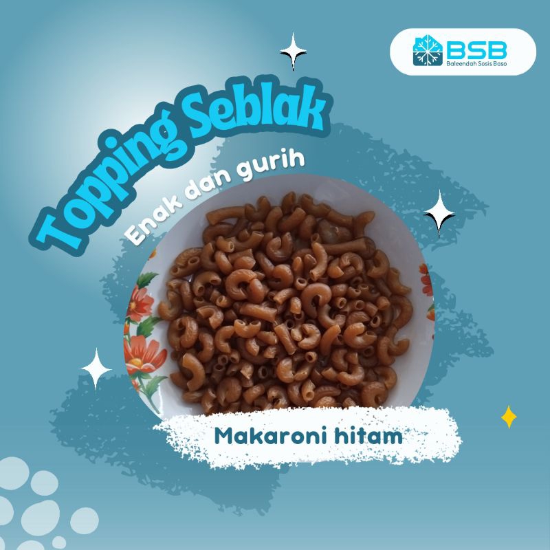 

Kerupuk Makaroni Hitam | 220 gram | topping enak renyah