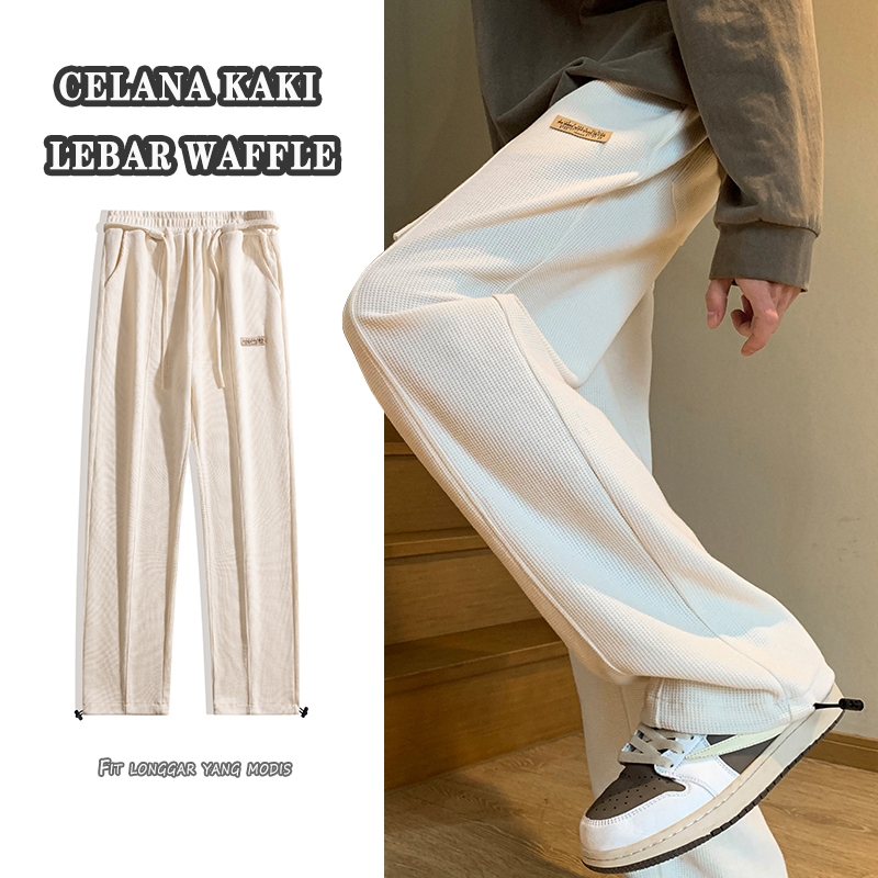 Celana panjang putih pria Celana panjang pria dewasa Celana Panjang Pria celana olahraga gaya korea 