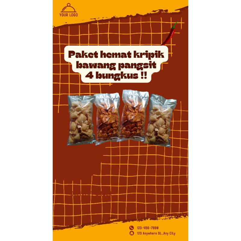 

keripik bawang pangsit paket hemat 4 bungkus