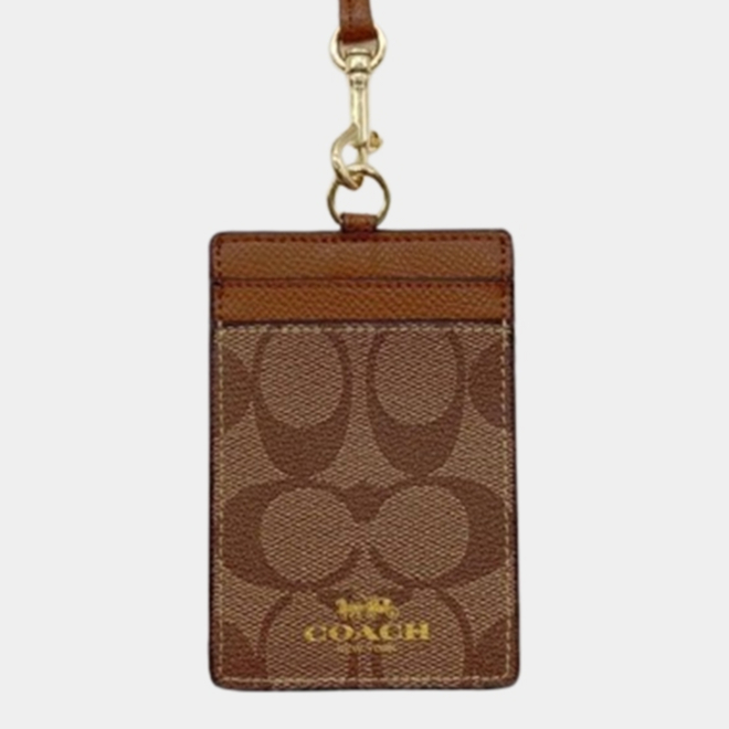 

Coach Lanyard Original ID Card Holder Name Tag Photocard Gantungan Kartu with Metal Logo
