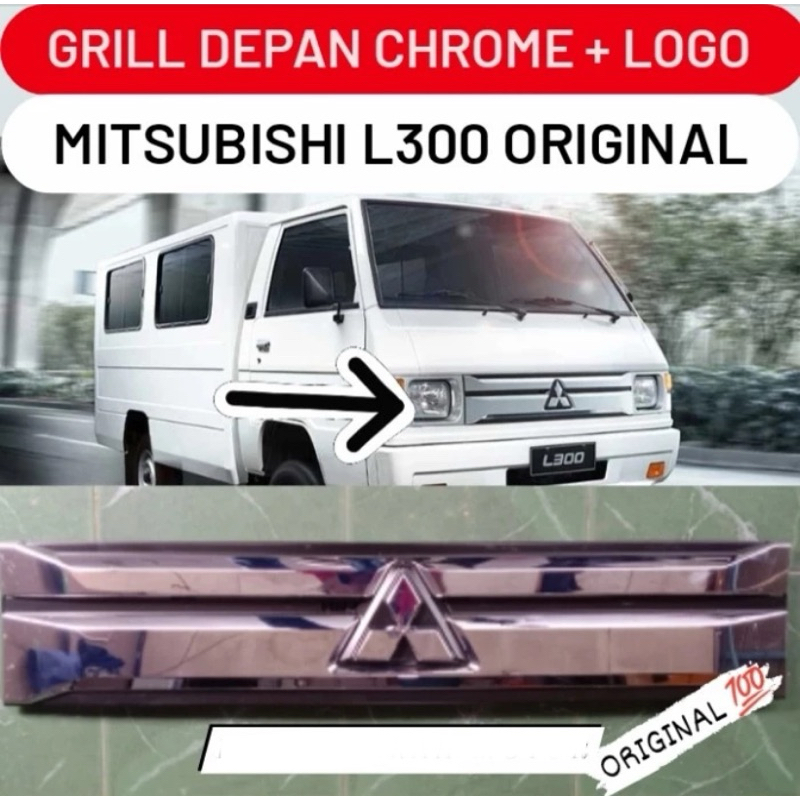 GRILL DEPAN + EMBLEM / LOGO 3 BERLIAN MITSUBISHI L300 EURO 4 ORIGINAL