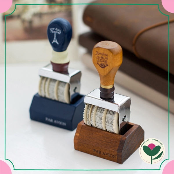 

Retro date stamp vintage wooden aesthetic stempel tanggal bulan tahun kayu MK1392