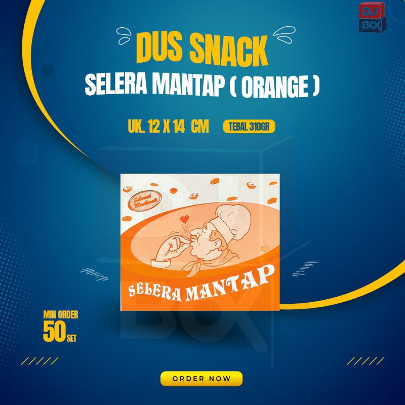 

Dus Snack Makanan Selera Mantap Uk. 12×14cm - Bahan duplek Tebal 310gr. Minimal order 50 PCS