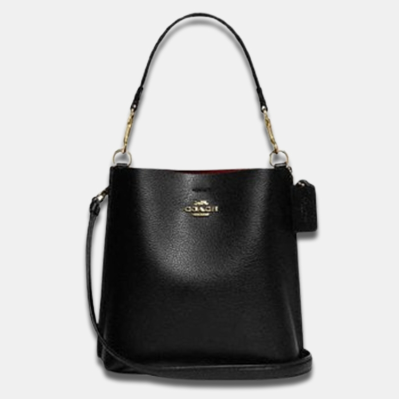 COACH Town 22 Bucket Bag Tas Wanita Bunga Liar Import Selempang Terbaru Black