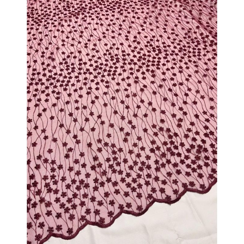 kain / bahan sakura tile bordir sakura