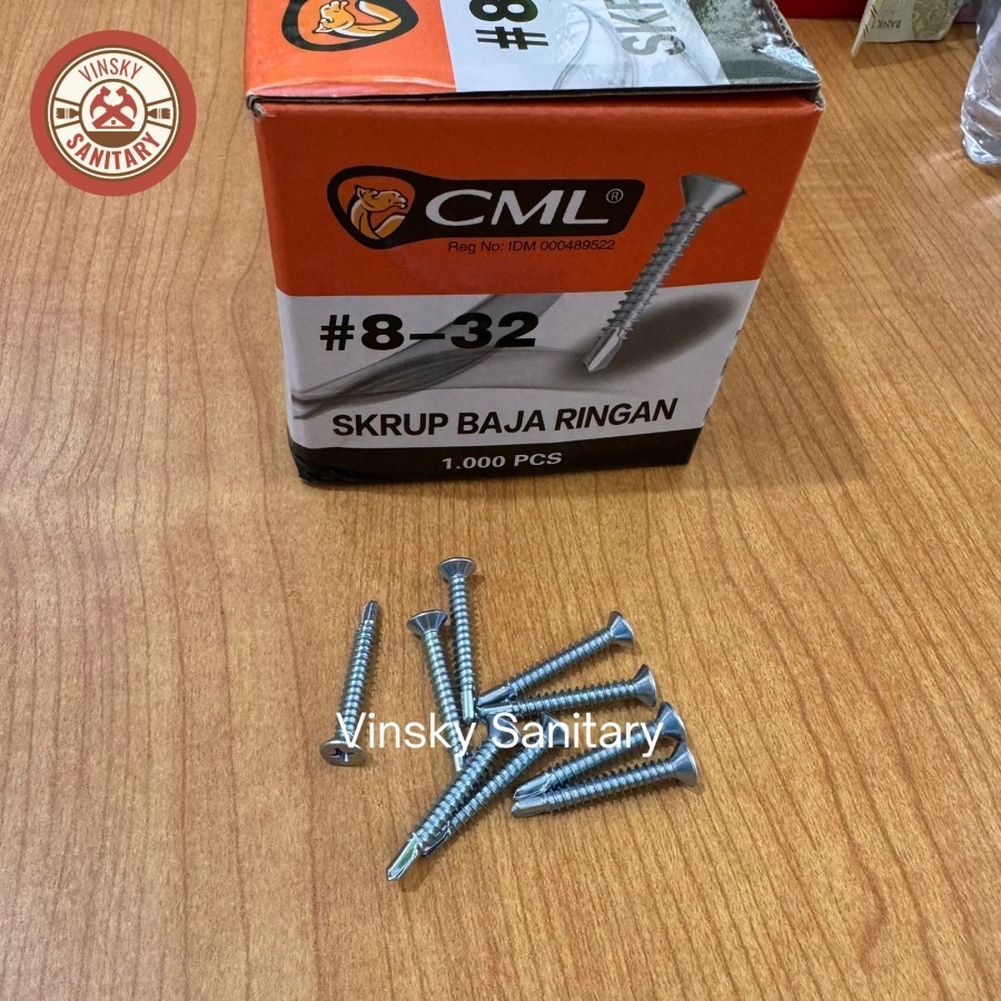 Sekrup Baja Ringan GRC Putih CAMEL 8 X 32