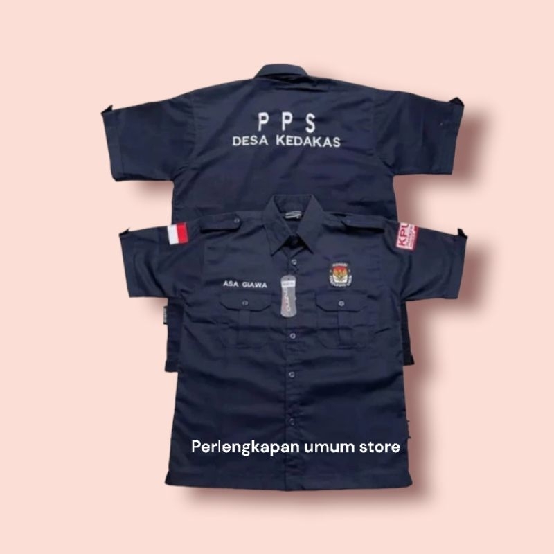 SERAGAM PPS 2024 WARNA BIRU NAVY KEMEJA PPS 2024 KEMEJA PPS KEMEJA KPU BAJU PPS BAJU KPU WARNA BIRU 