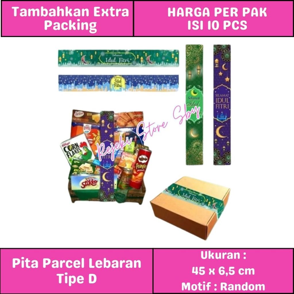 

(10 Pcs) Pita Selempang Parcel Lebaran D (45x6,5 cm) | Pita Toples Idul Fitri