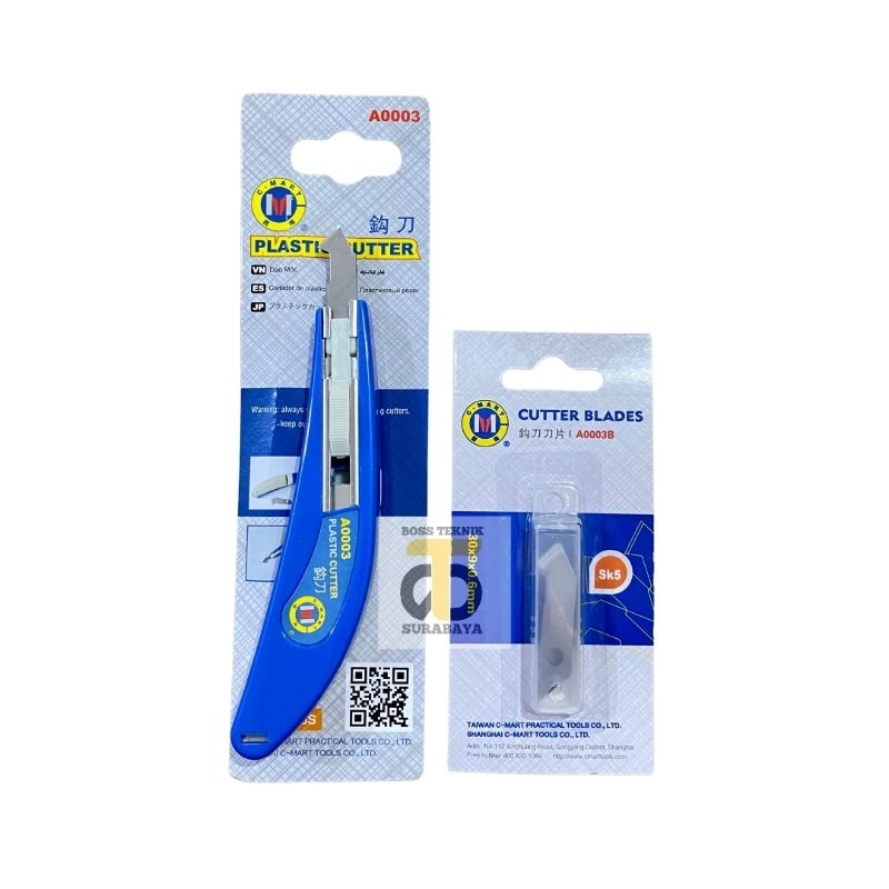 

Paket hemat Cutter plastik + refill isi 5pcs mata pisau acrylic
