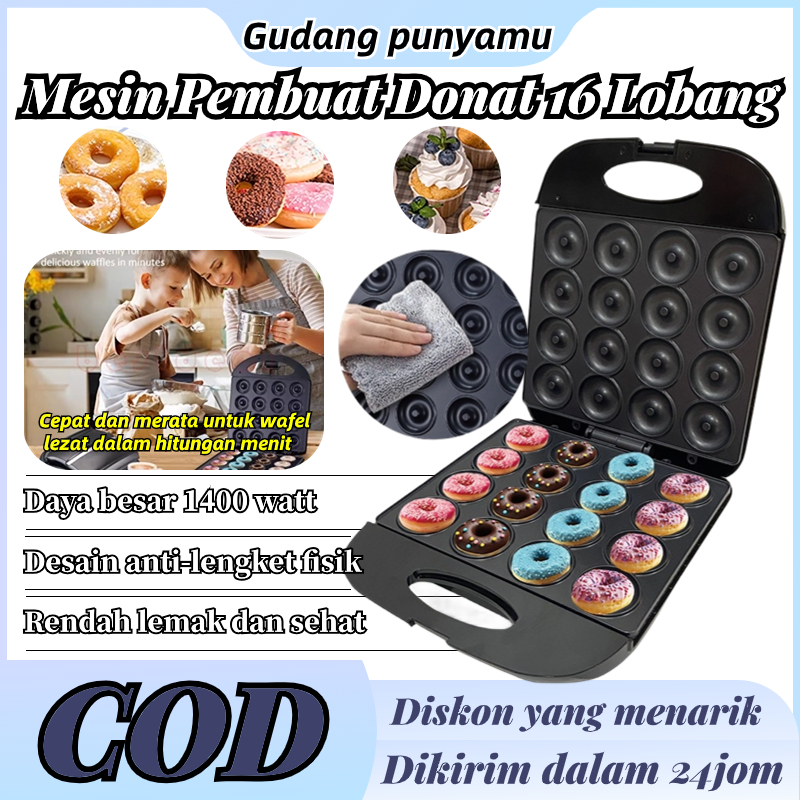 [PROMO PAYDAY] Pero Donut Maker / Cetakan Donat LISTRIK / Cetakan Donut Praktis Anti Lengket