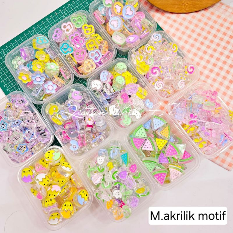 (5-15pcs)Beads Acrylic Pastel Bintang bung|lolypop|Bintang smile|cat|Amp|Bunga