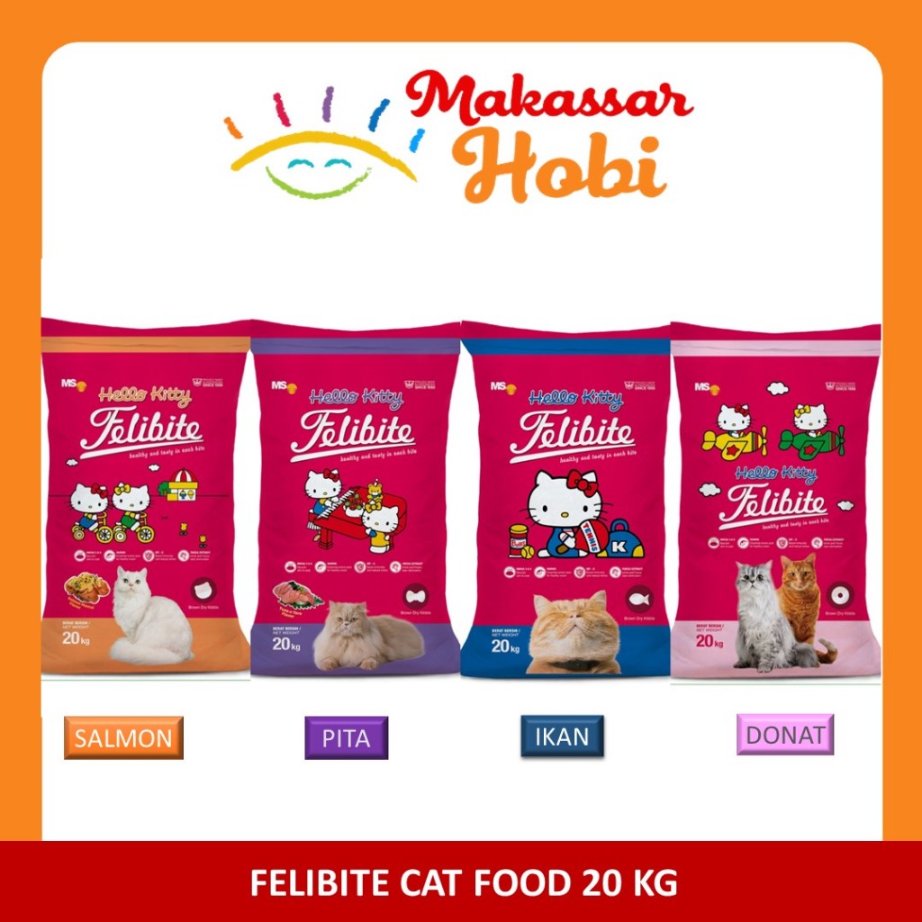 Makanan Kucing FELIBITE Felibit Cat Food Karungan 20kg 20 kg Rasa Tuna Kibble Tuna Donat Ikan Salmon