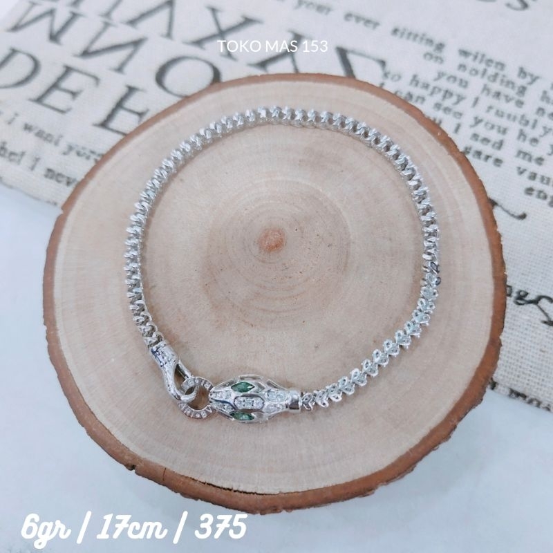 WAJIB TANYA STOK Realpict Gelang Rantai cor ular Emas putih kadar 375