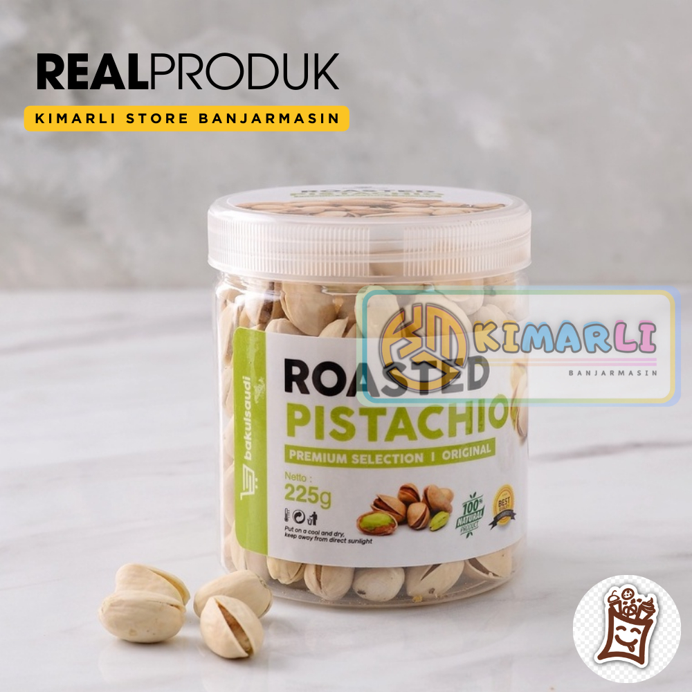 

225G // Kacang Pistachio Panggang Renyah Premium Original 100% Pistachios Roasted Kacang Fustuk Pistacio By. Kimarli