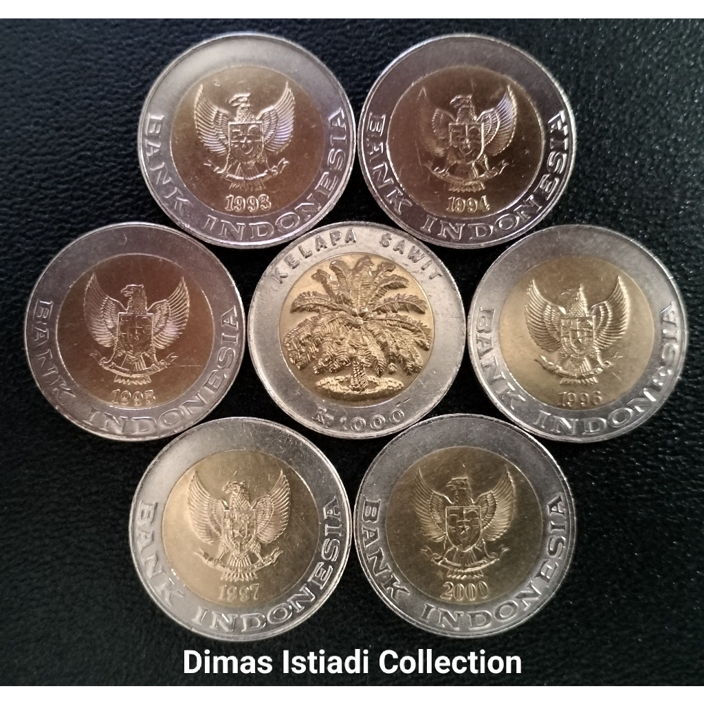 Uang Kuno 1000 Rupiah Kelapa Sawit Tahun Lengkap 1993~2000