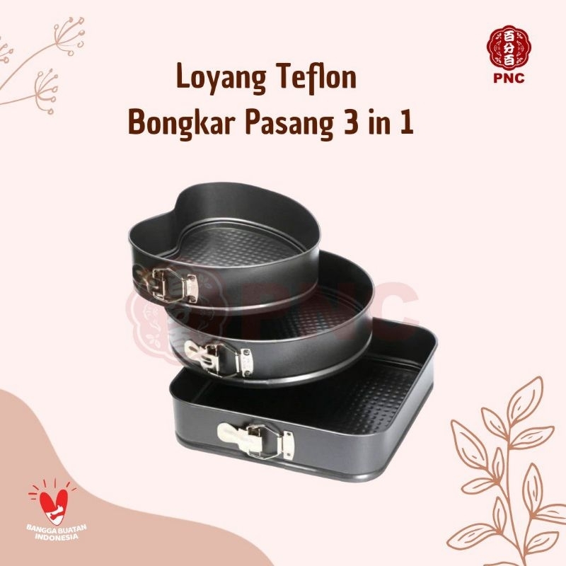 Loyang Teflon Bongkar Pasang 3in1 /Loyang Teflon Bongkar pasang set/ Loyang Bongkar pasang set/Loyan