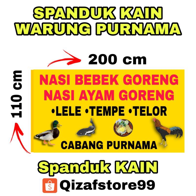 200x110cm SPANDUK KAIN | CABANG PURNAMA | SPANDUK NASI BEBEK AYAM GORENG