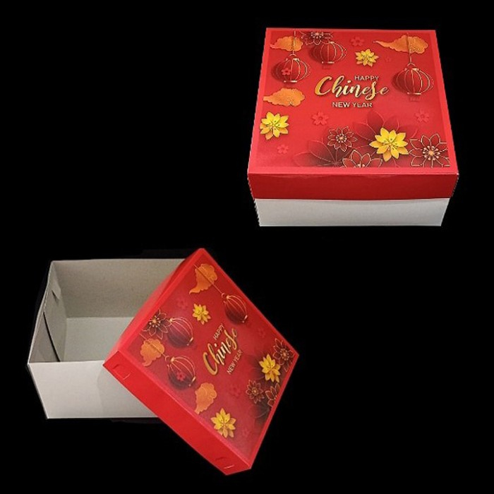 Box Imlek 20x20 / 22x22 Kotak Kue Lapis Legit Dus Bolu Box Marmer Cake