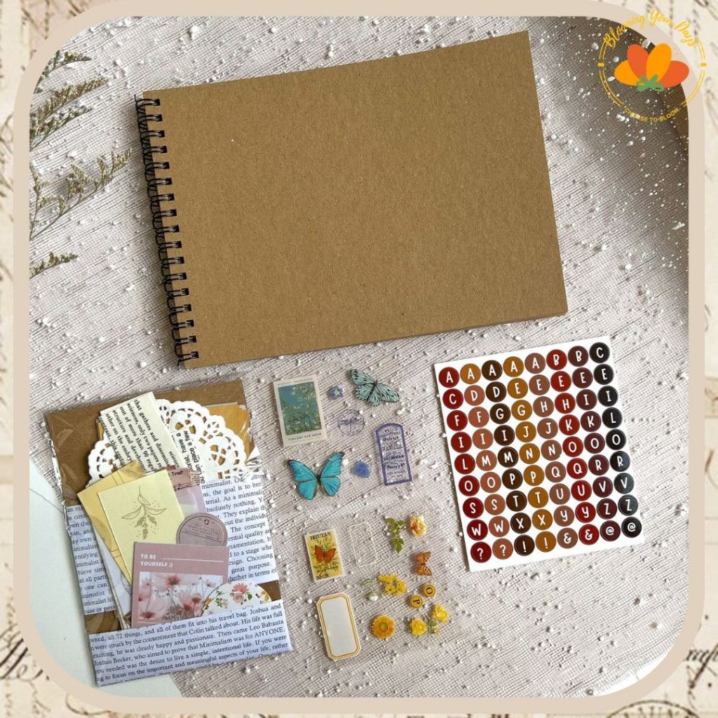 

Paket Scrapbook Album Kit Journaling Scrapbooking Kado Aesthetic journal kit buku jurnal