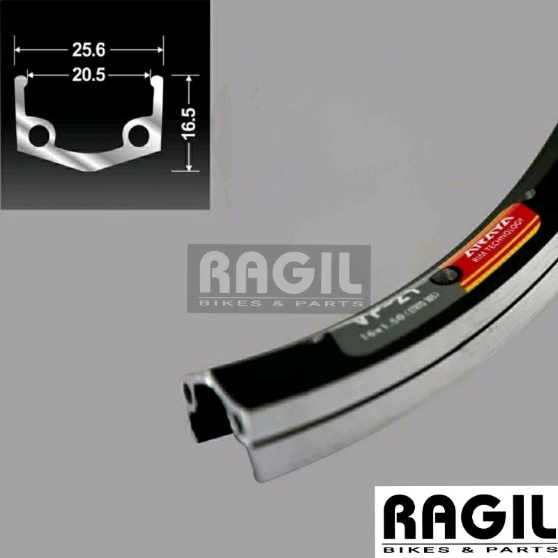 VELG SEPEDA 16 x 1 3/8 ARAYA VP21 LUBANG 28 HOLE 28H RIM RIMS HITAM CNC SINGLE WALL ALLOY DOUBLE WAL