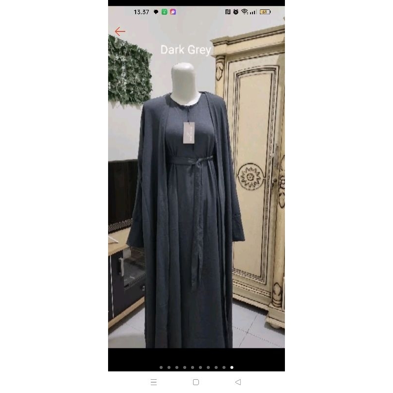 TERLARIS GAMIS ABAYA OUTER SET ABAYA SAR'I ABAYA SET OUTER VIRAL-Daggrey 1 set abaya