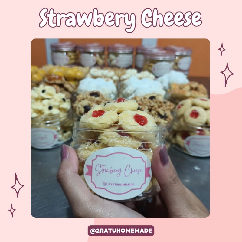 

KUE STRAWBERY CHESEE PREMIUM KEMASAN 300 ML TERLARIS | KUE KERING LEBARAN