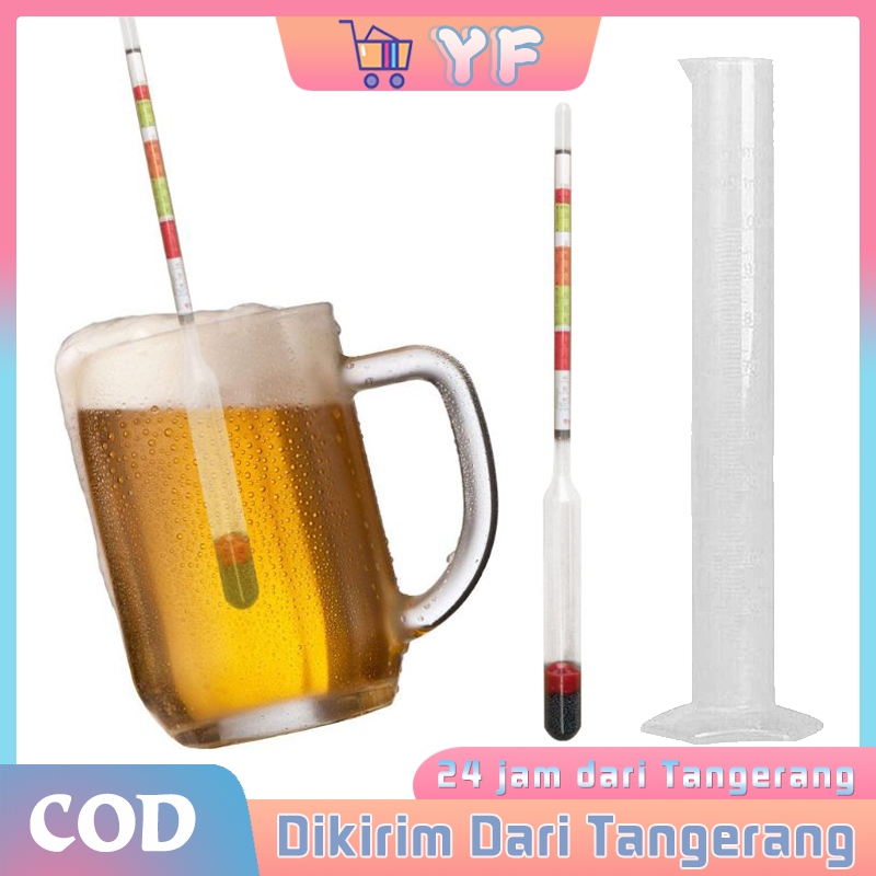 1Set Alat Ukur Kadar Alkohol Alat Pengukur Kadar Alkohol Dengan Gelas Ukur 250ML