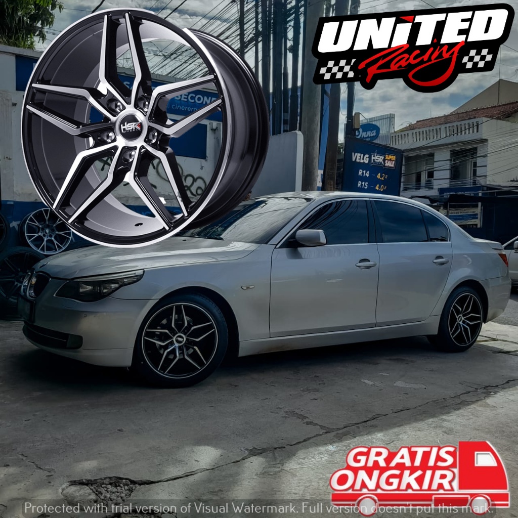 VELG MOBIL RING 18 BELANG UNTUK BMW PCD 5X120 ET30 BLACK POLLISH