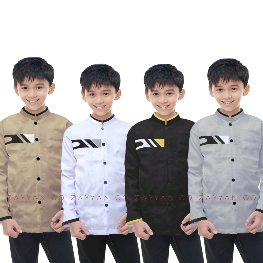 Baju Koko Anak Remaja Tanggung Atasan Muslim Anak Cowok Katun Adem Terbaru