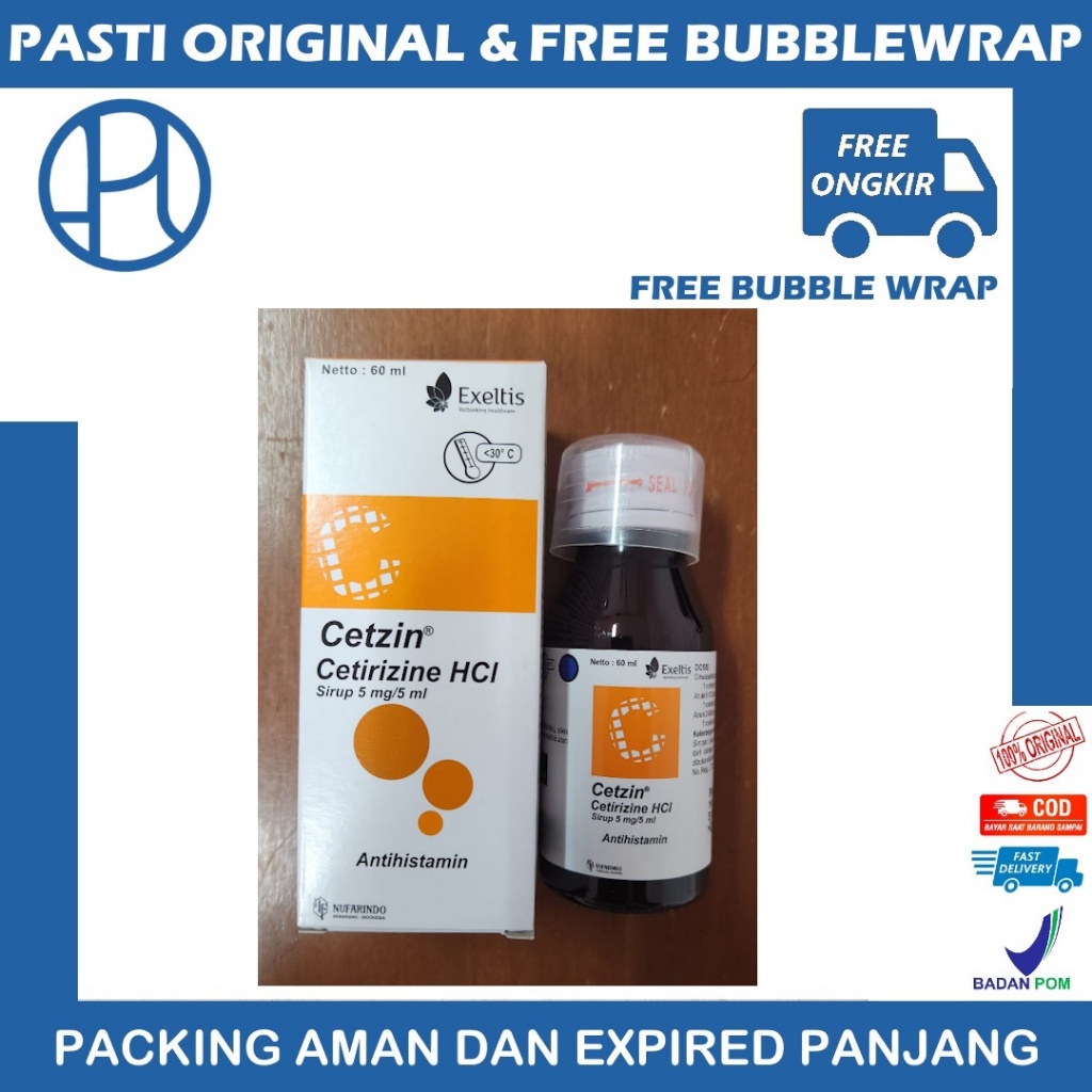 CETZIN SYRUP 60ML CETIRIZINE HCI