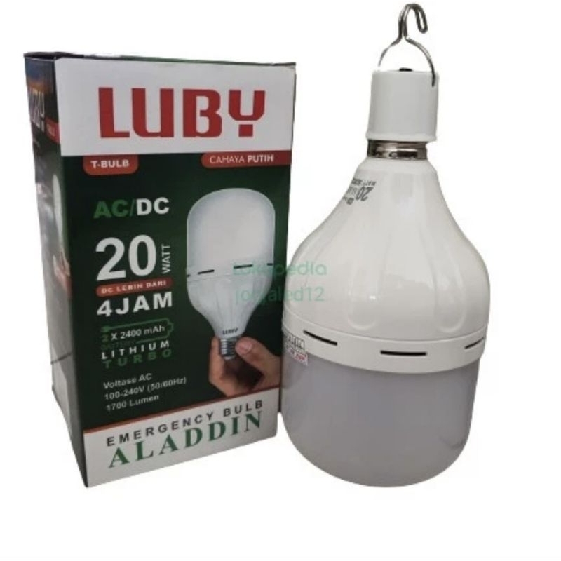 Lampu Led Emergency 20 Watt 6500k Cahaya Putih Luby Aladdin
