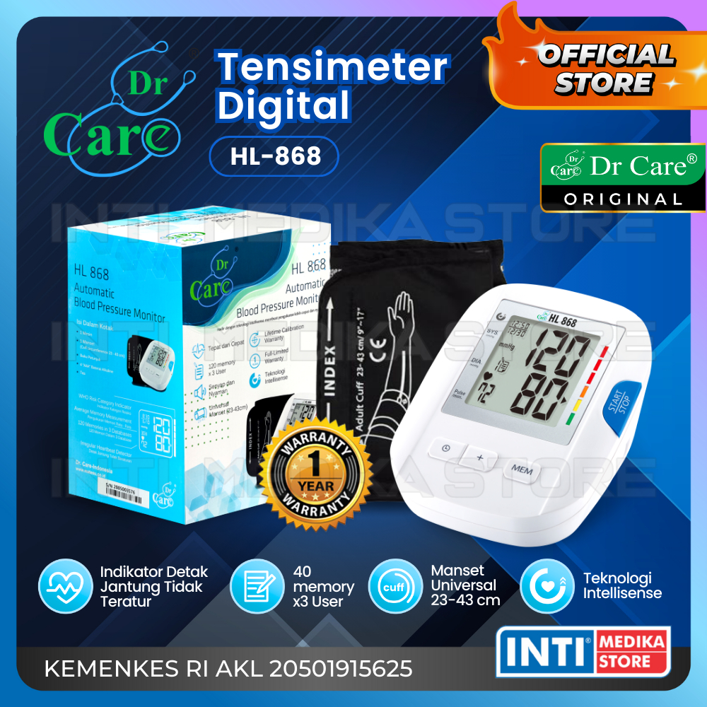 DR CARE - Tensimeter Digital HL 868 | Tensi Ukur Tekanan Darah Dr.Care