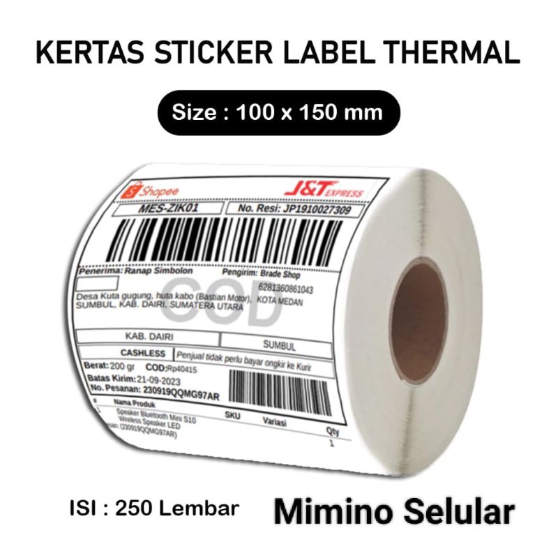 

Label Stiker Thermal 100x150(250) lembar.