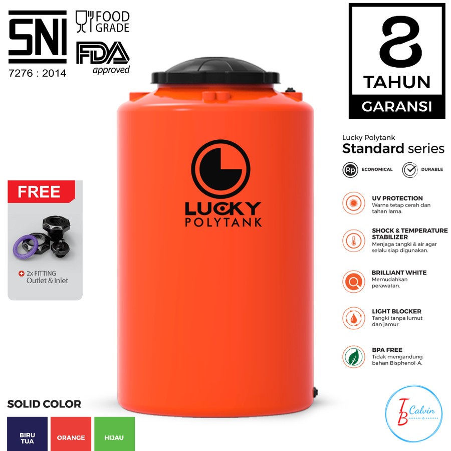 Tangki Air / Tandon / Toren Air Lucky Standard 750 Liter LS 75